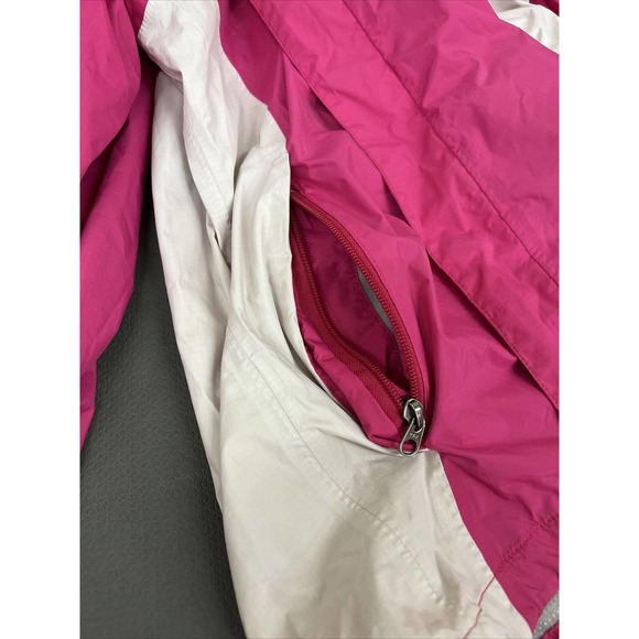 Girls The North Face Pink Grey Hooded HyVent Raincoat Windbreaker Child LG 14/16 - Picture 7 of 12